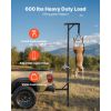 Truck Hitch Game Hoist, 600 lbs Load Capacity, Hunting Deer Hoist with 2-inch Receiver, 360-Degree Swivel Shaft & Adjustable Height