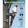 Tree Climbing Spikes Set, Height-Adjustable Tree Climbing Gear with Straps & Spike Protectors, 350 lbs Load Capacity