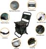 Fishing Chair with Cooler Bag Compact Fishing Stool Foldable Small Hunting Chair 12.2" Seat Depth,12.6" Seat Width