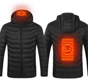 New Heated Jacket Coat USB Electric Jacket Cotton Coat Heater Thermal Clothing Heating Vest Men's Clothes Winter (Option: Black Zone2-S)