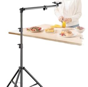 Adjustable Metal Floor Tripod For Mobile Phones With Telescopic Arm, Suitable For Outdoor And Indoor Mobile Phone Live Streaming And Photography. (Option: Black)